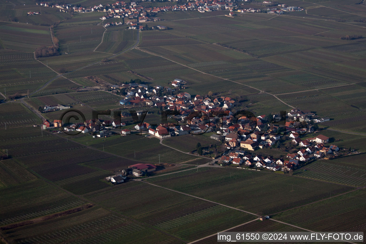 Drone recording of Flemlingen in the state Rhineland-Palatinate, Germany