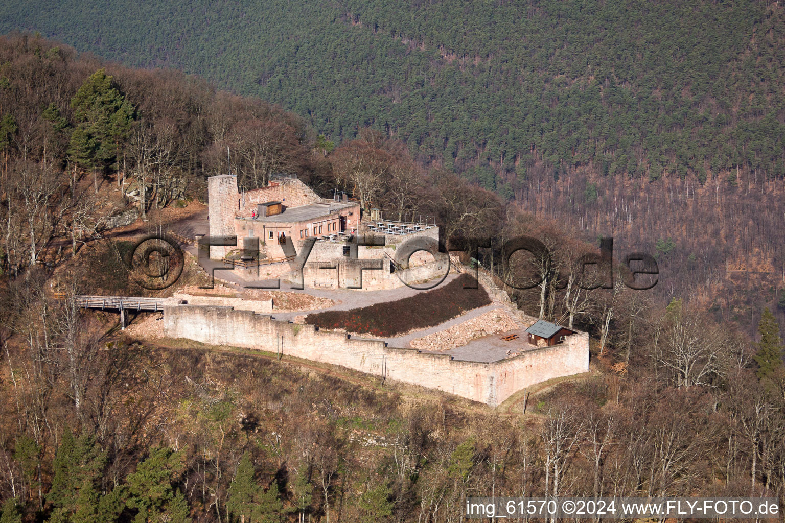 Aerial view of Weyher in der Pfalz in the state Rhineland-Palatinate, Germany