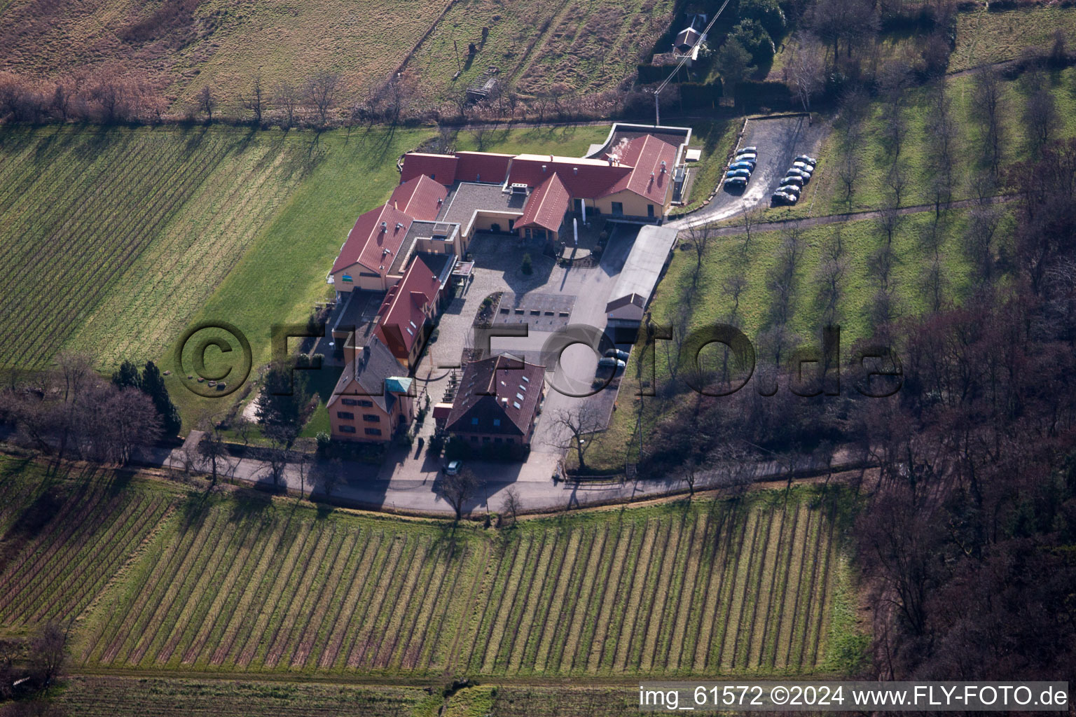 Oblique view of Weyher in der Pfalz in the state Rhineland-Palatinate, Germany