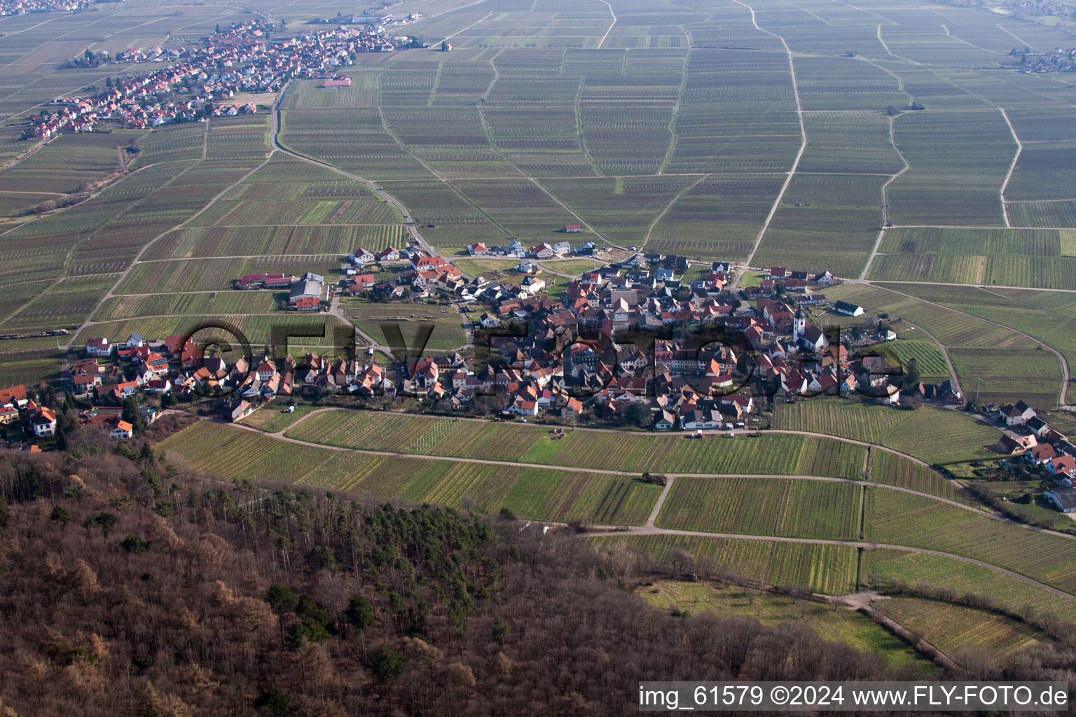 Weyher in der Pfalz in the state Rhineland-Palatinate, Germany from above