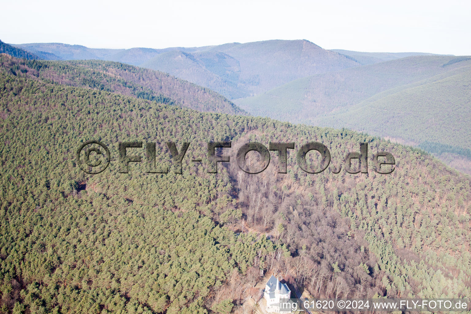 Aerial view of Gleisweiler in the state Rhineland-Palatinate, Germany