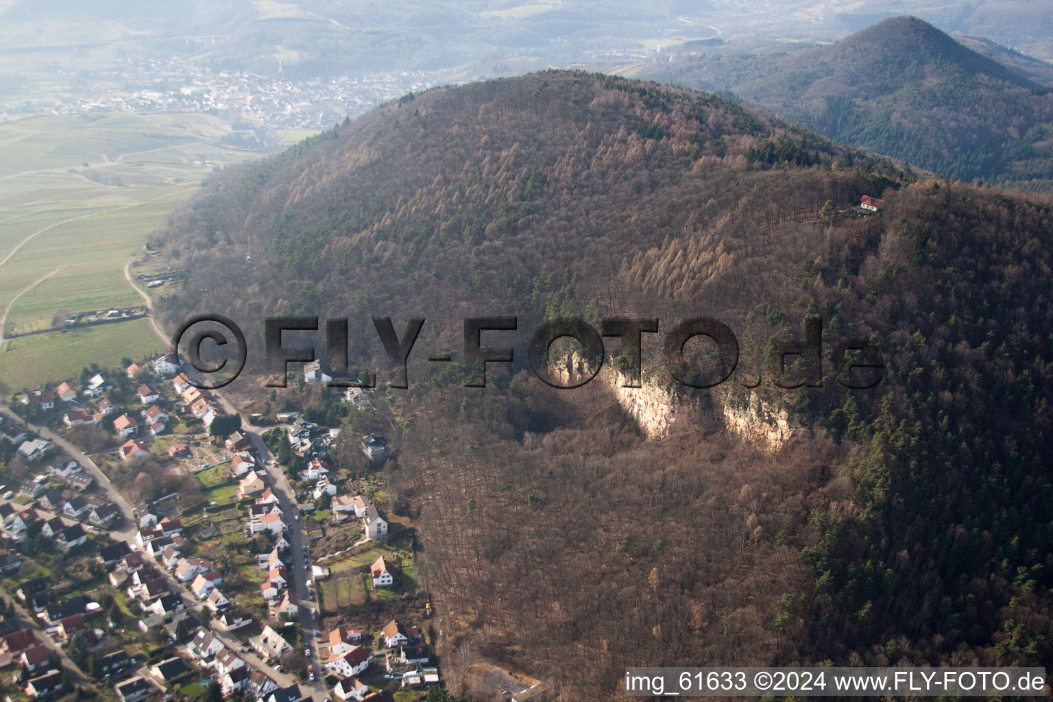 Bird's eye view of Frankweiler in the state Rhineland-Palatinate, Germany