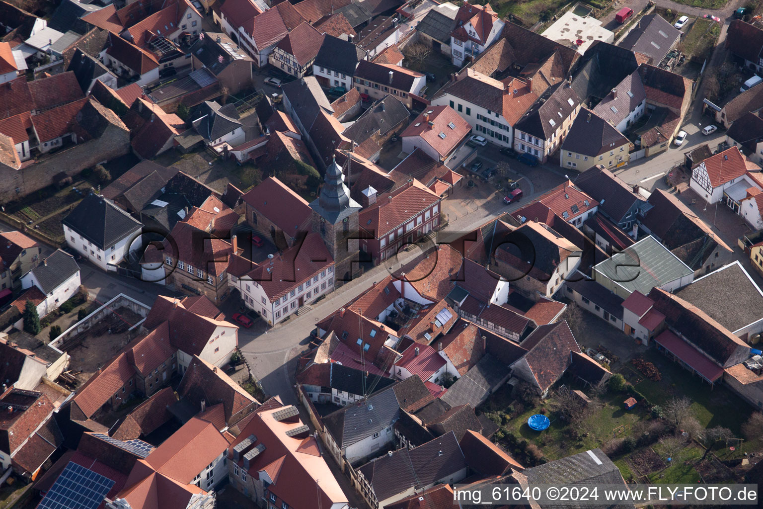 Frankweiler in the state Rhineland-Palatinate, Germany viewn from the air