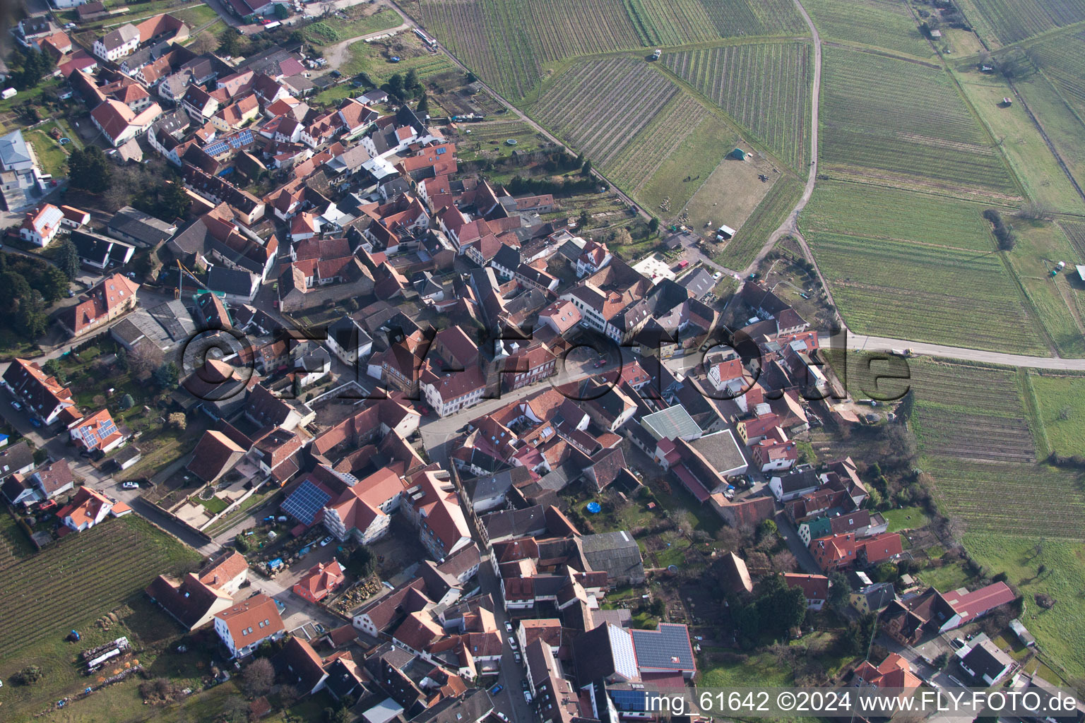 Drone image of Frankweiler in the state Rhineland-Palatinate, Germany