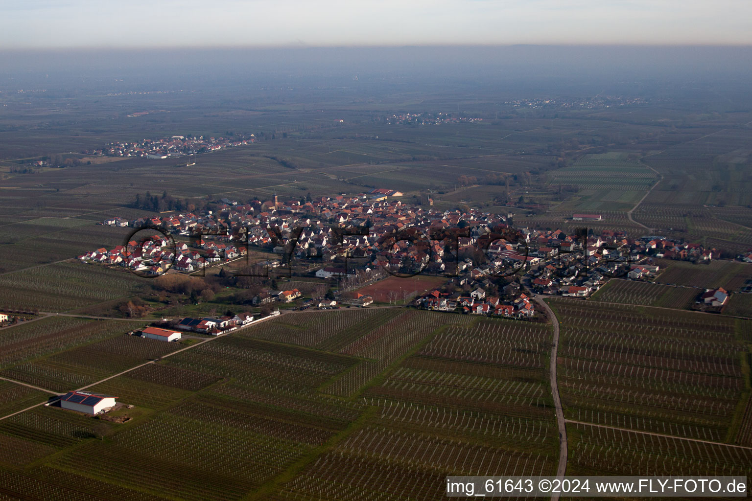 Drone image of District Nußdorf in Landau in der Pfalz in the state Rhineland-Palatinate, Germany