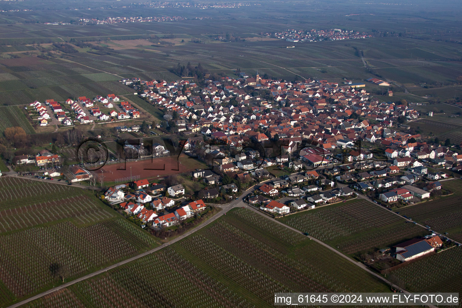 District Nußdorf in Landau in der Pfalz in the state Rhineland-Palatinate, Germany from a drone