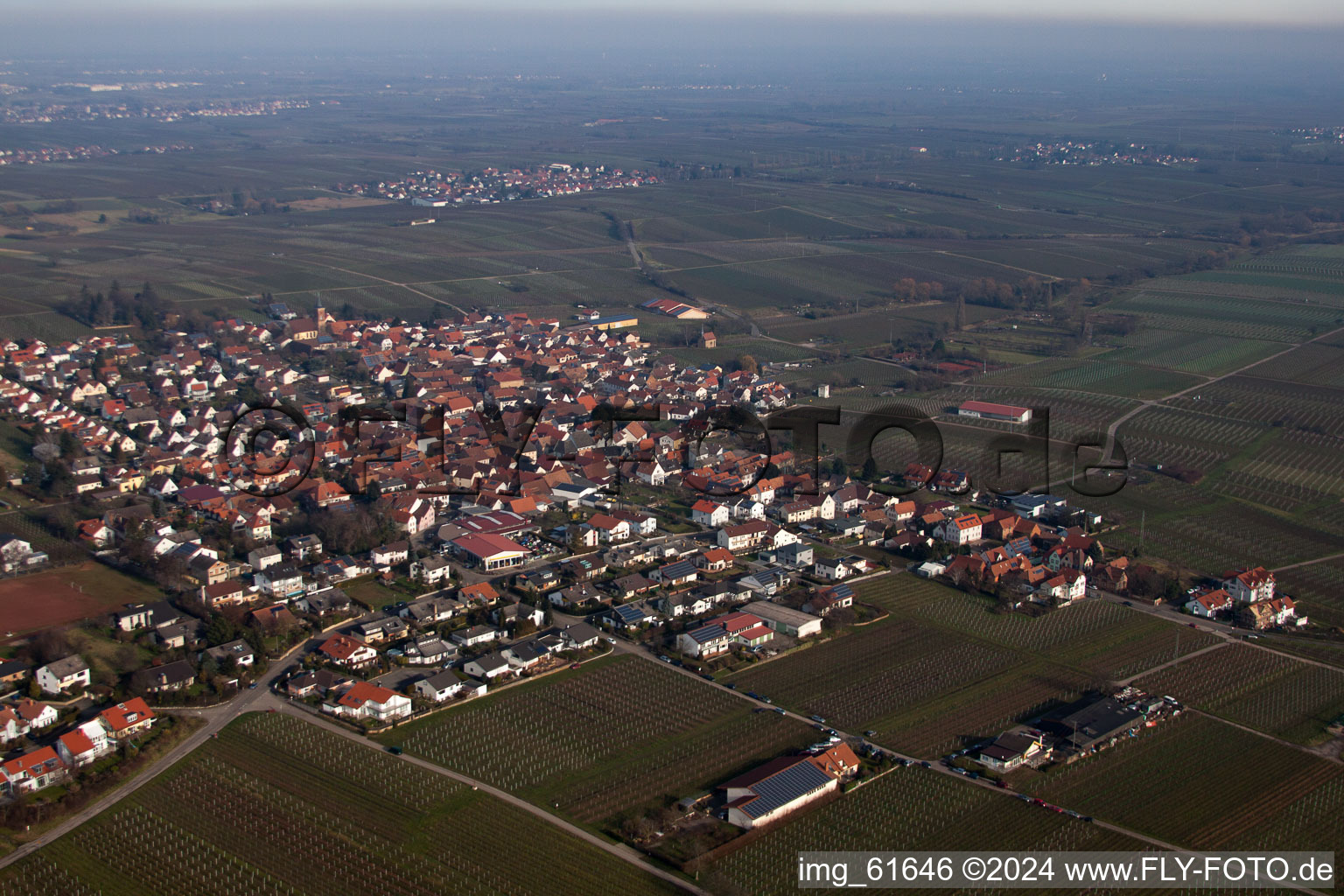 District Nußdorf in Landau in der Pfalz in the state Rhineland-Palatinate, Germany seen from a drone