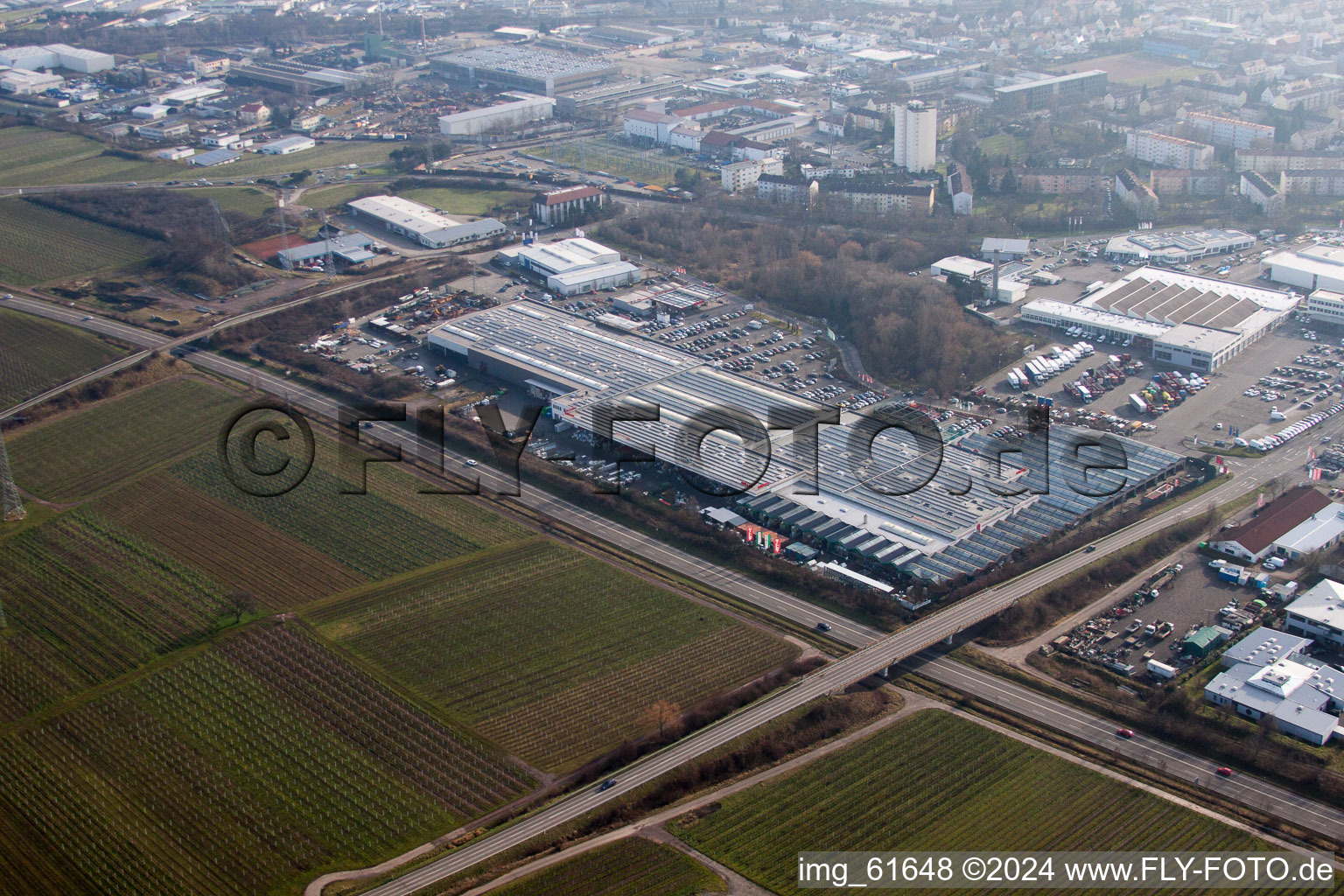 Bird's eye view of Landau North in Landau in der Pfalz in the state Rhineland-Palatinate, Germany