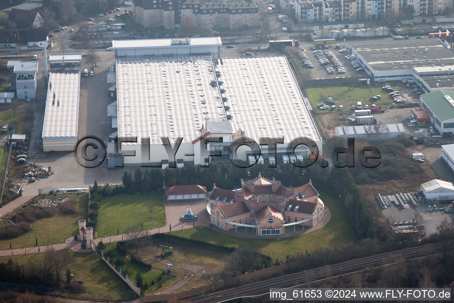 Drone recording of Landau North in Landau in der Pfalz in the state Rhineland-Palatinate, Germany