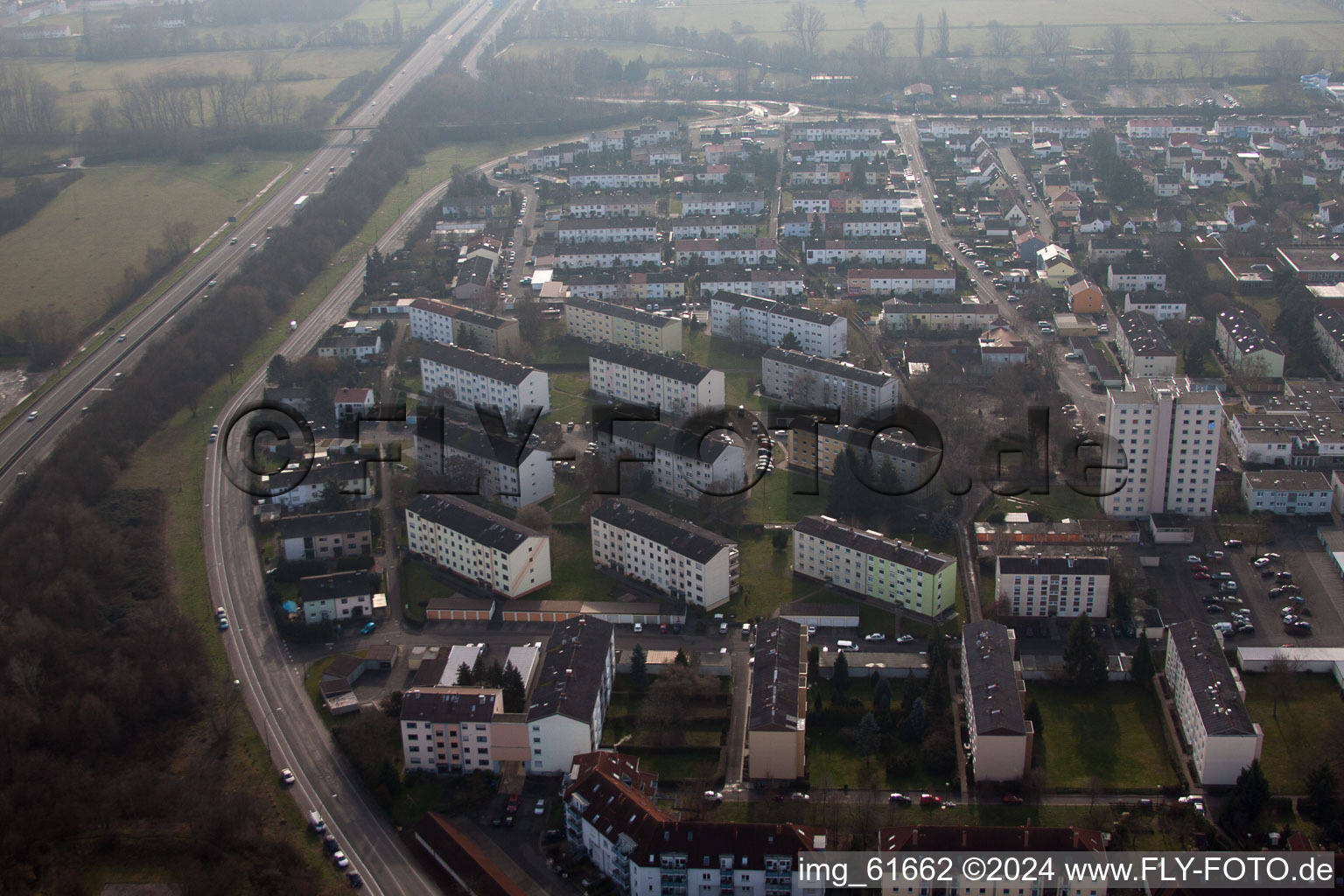 Aerial view of Horstring in Landau in der Pfalz in the state Rhineland-Palatinate, Germany