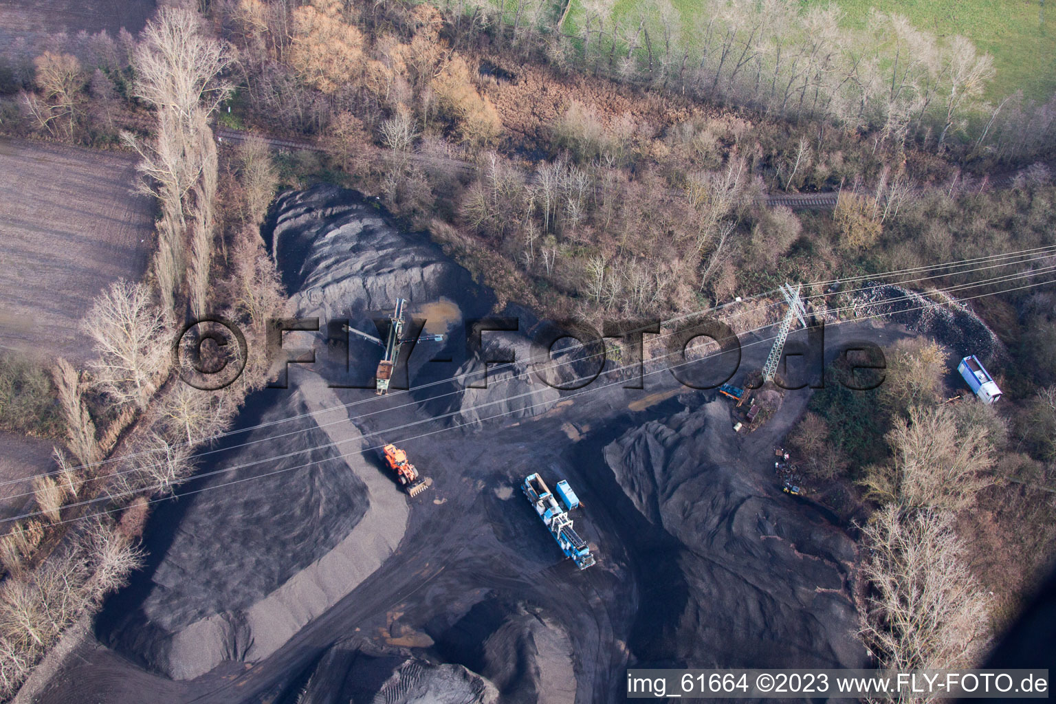 Aerial photograpy of Landau asphalt plant in Landau in der Pfalz in the state Rhineland-Palatinate, Germany