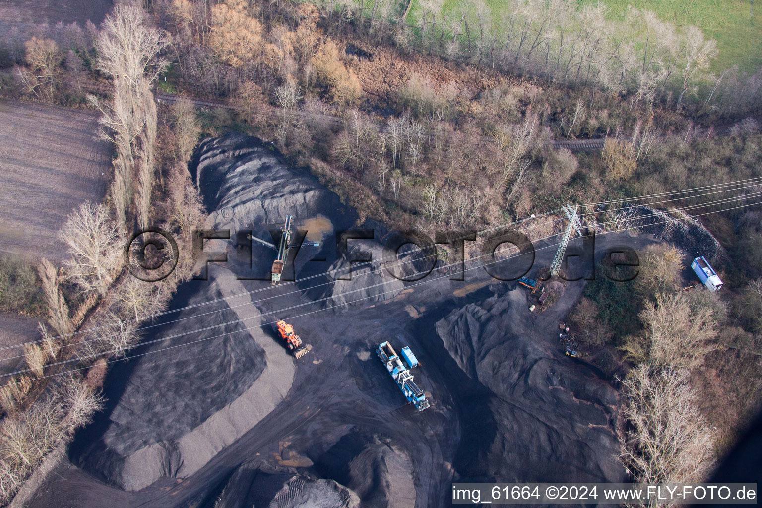 Aerial photograpy of Landau Asphalt Plant in Landau in der Pfalz in the state Rhineland-Palatinate, Germany