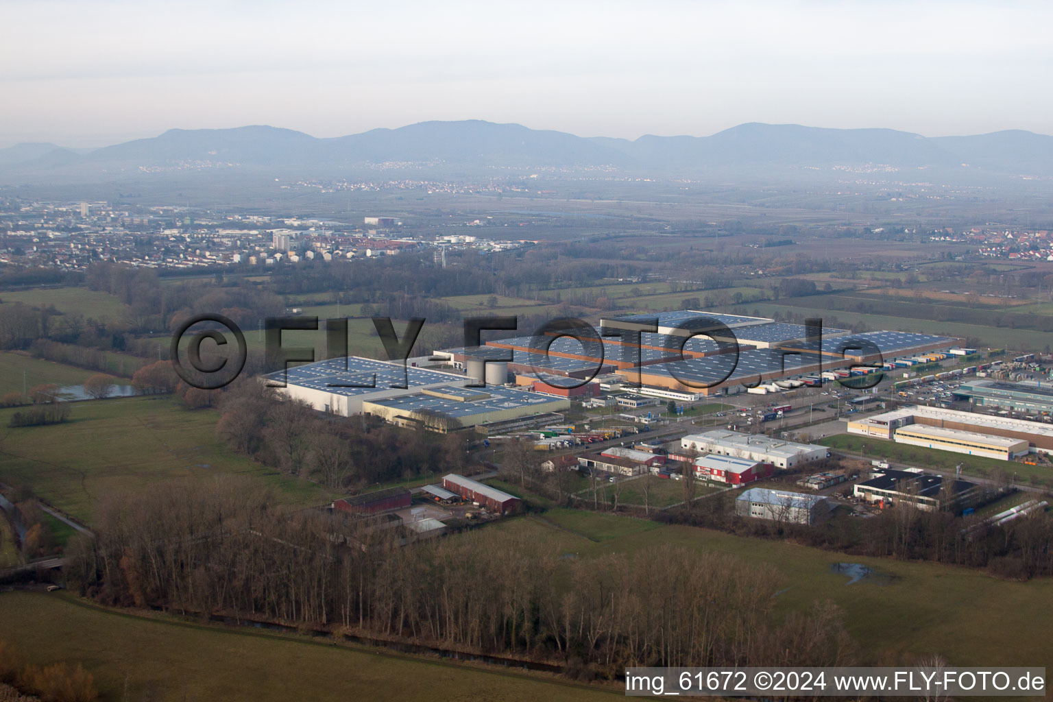 Landau-Ost industrial area in Landau in der Pfalz in the state Rhineland-Palatinate, Germany out of the air