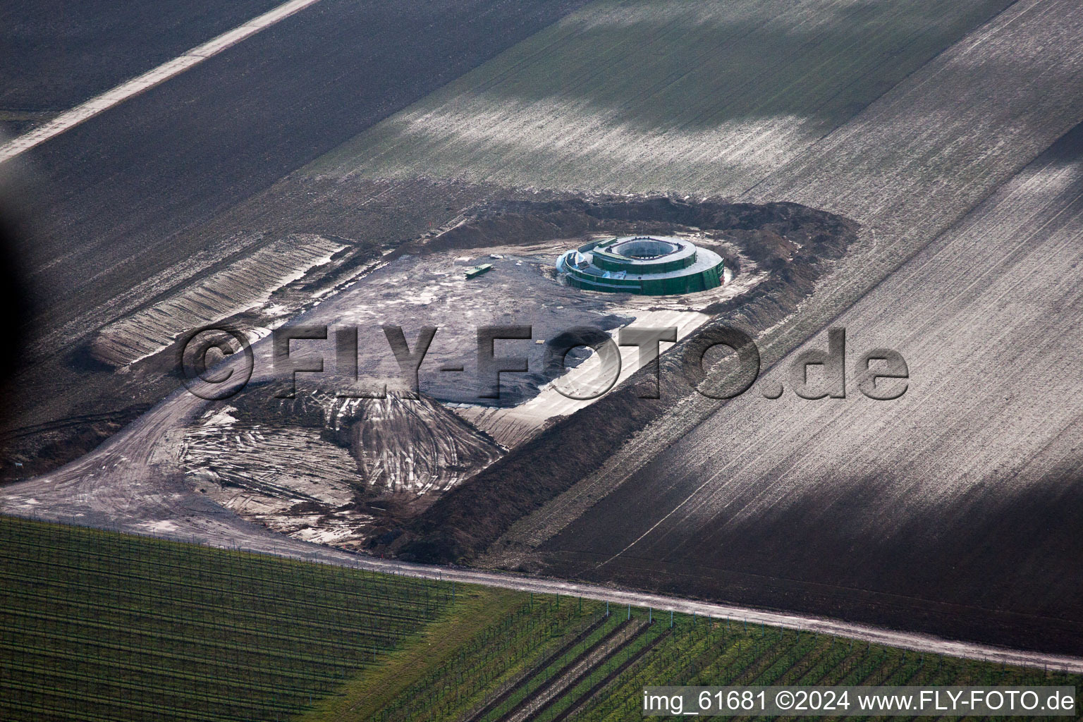 Wind turbines new foundations in Offenbach an der Queich in the state Rhineland-Palatinate, Germany