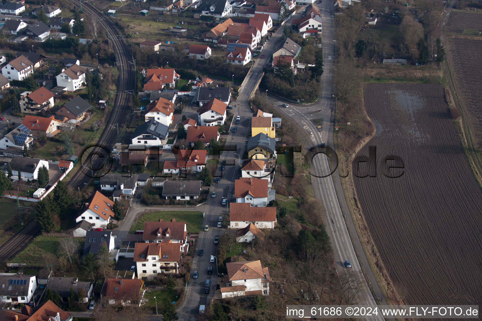 Germersheim in the state Rhineland-Palatinate, Germany from above