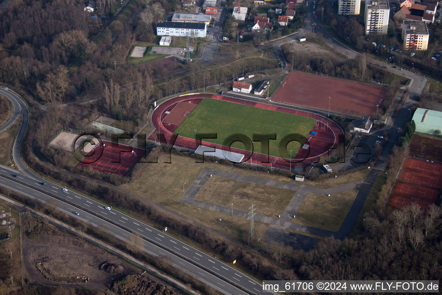 Sponeck barracks, sports field in Germersheim in the state Rhineland-Palatinate, Germany