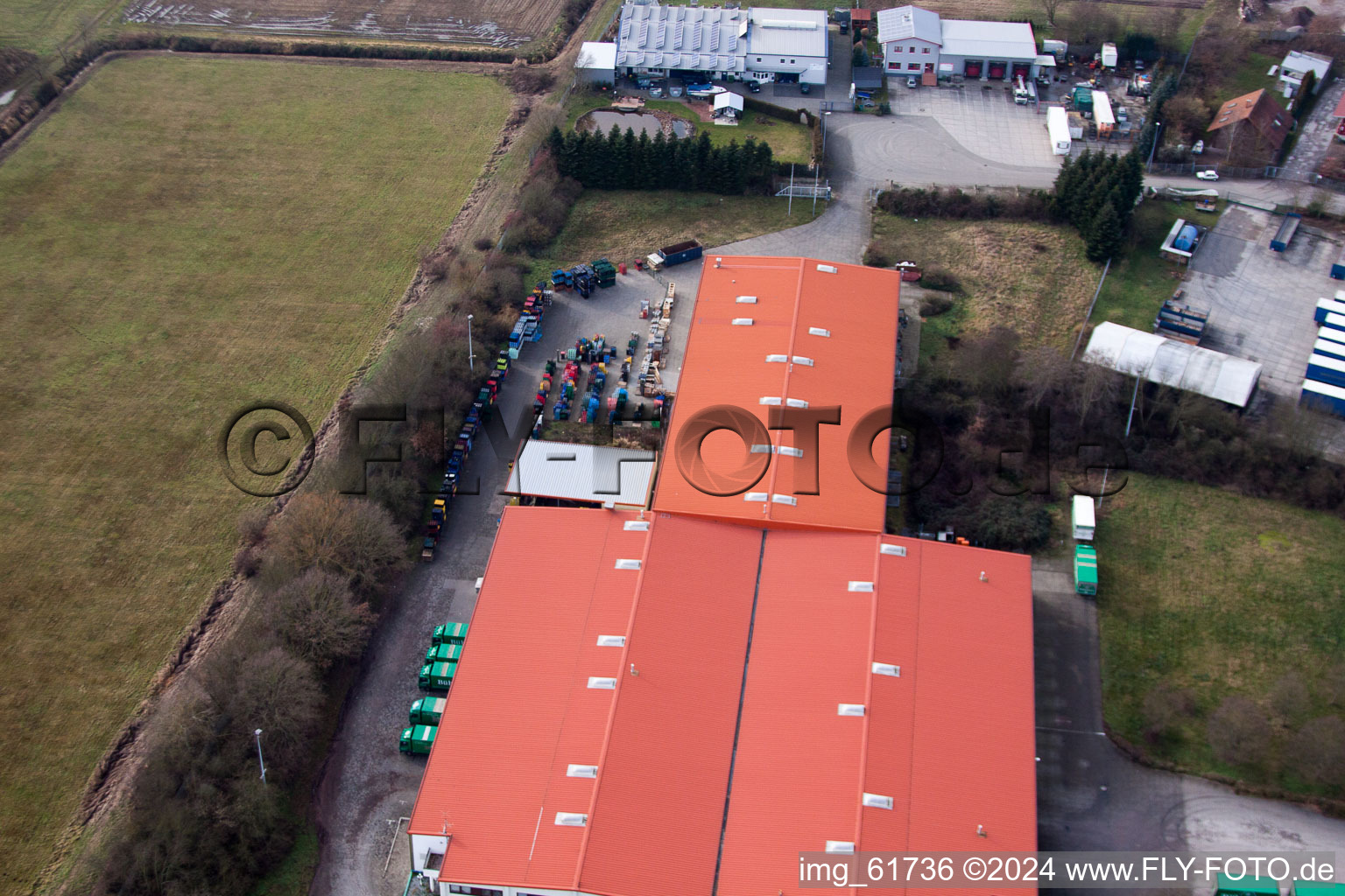 Aerial photograpy of Zeiskam in the state Rhineland-Palatinate, Germany