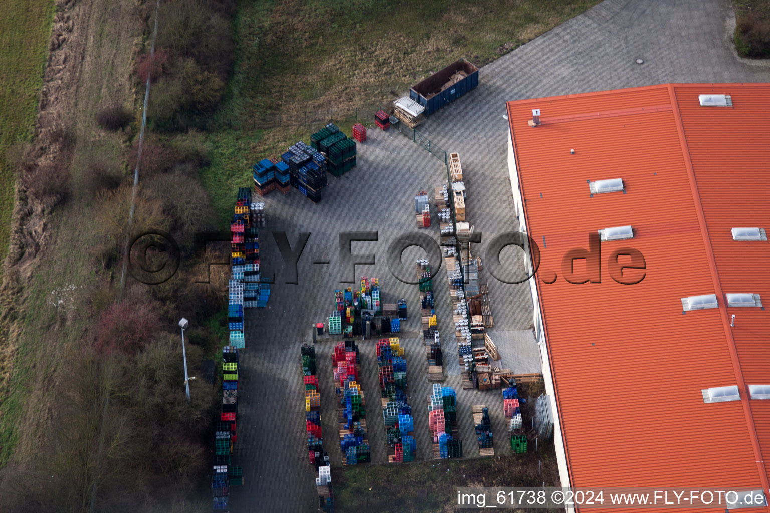 Zeiskam in the state Rhineland-Palatinate, Germany from above