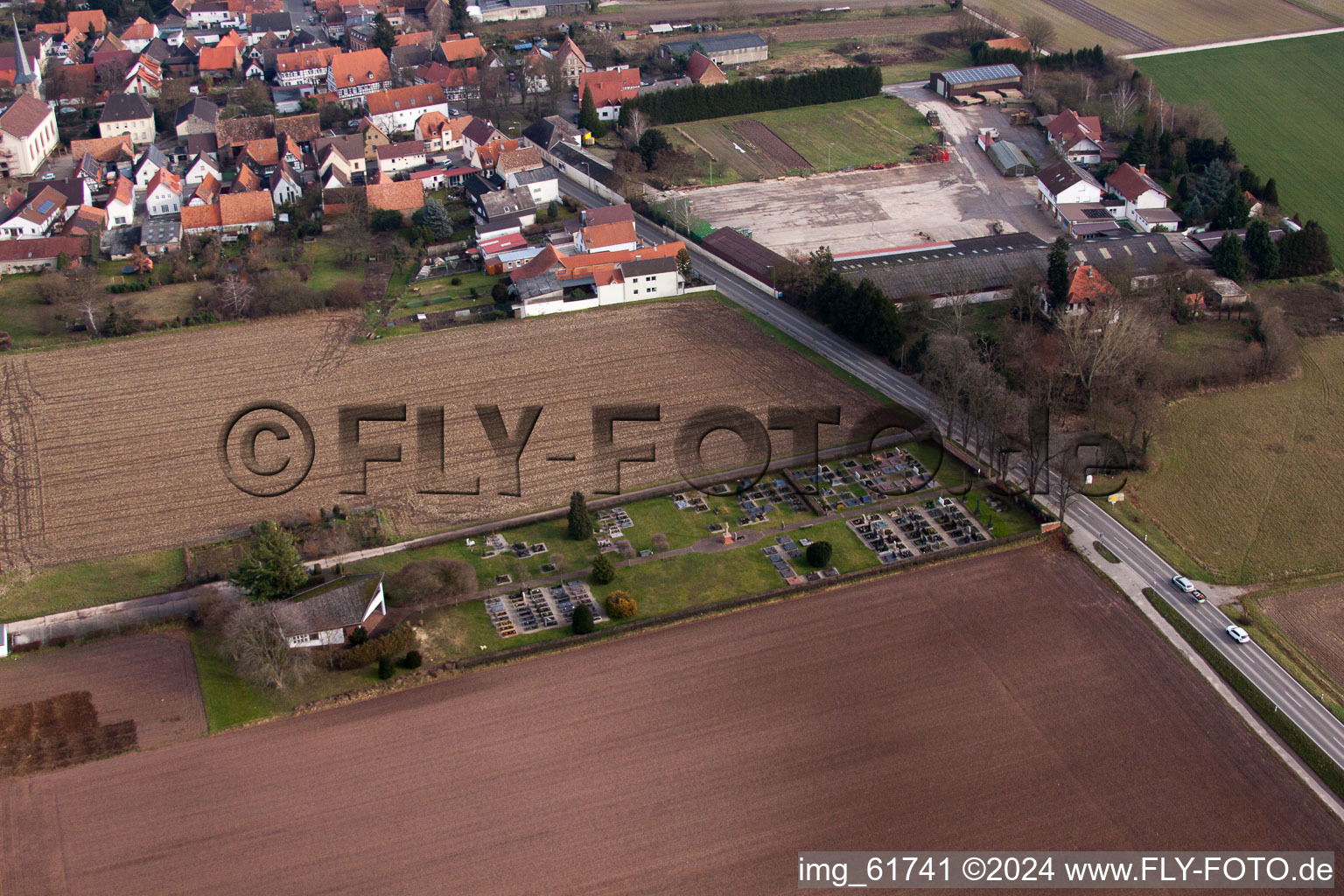 Cemetery in Knittelsheim in the state Rhineland-Palatinate, Germany