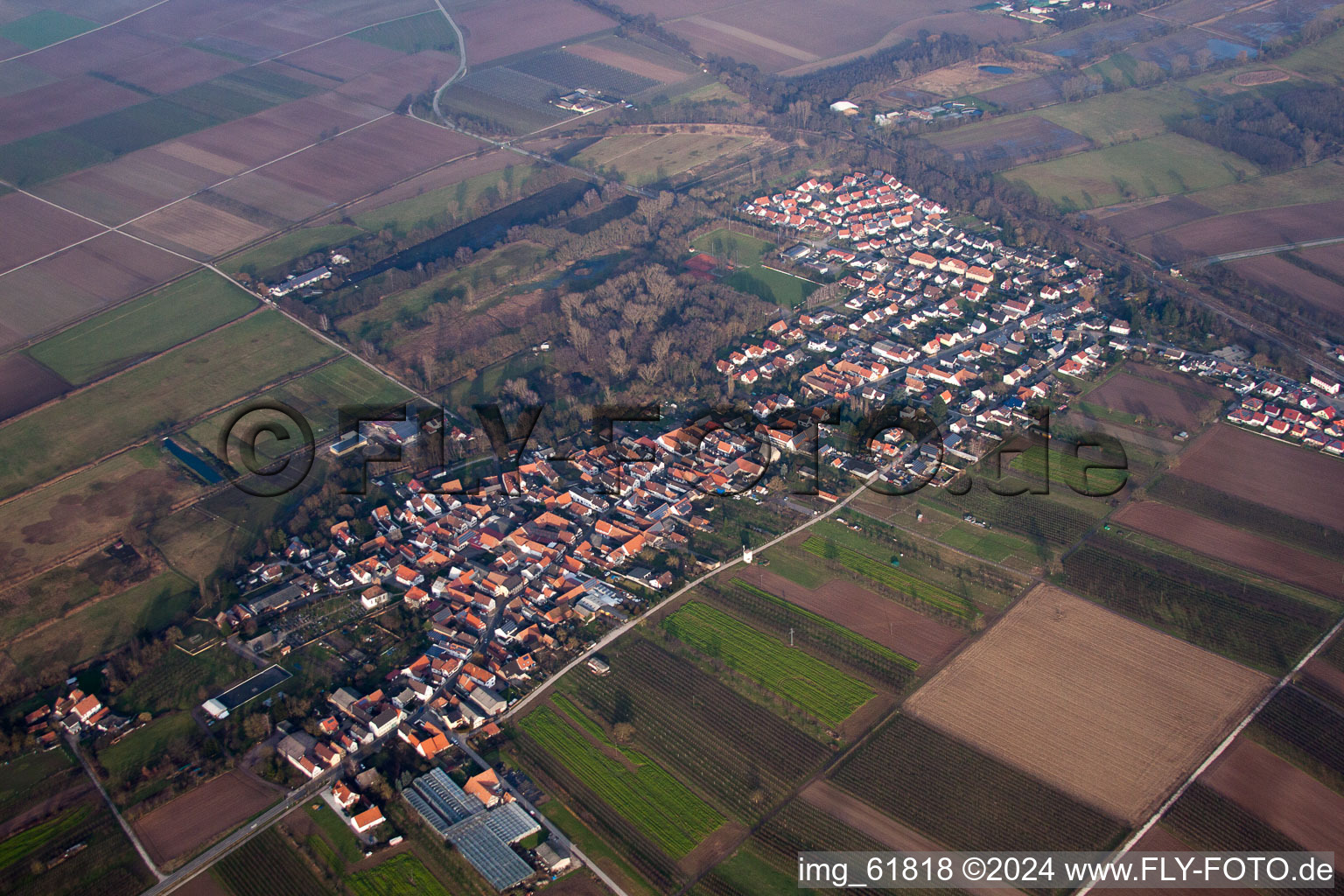 Winden in the state Rhineland-Palatinate, Germany from a drone