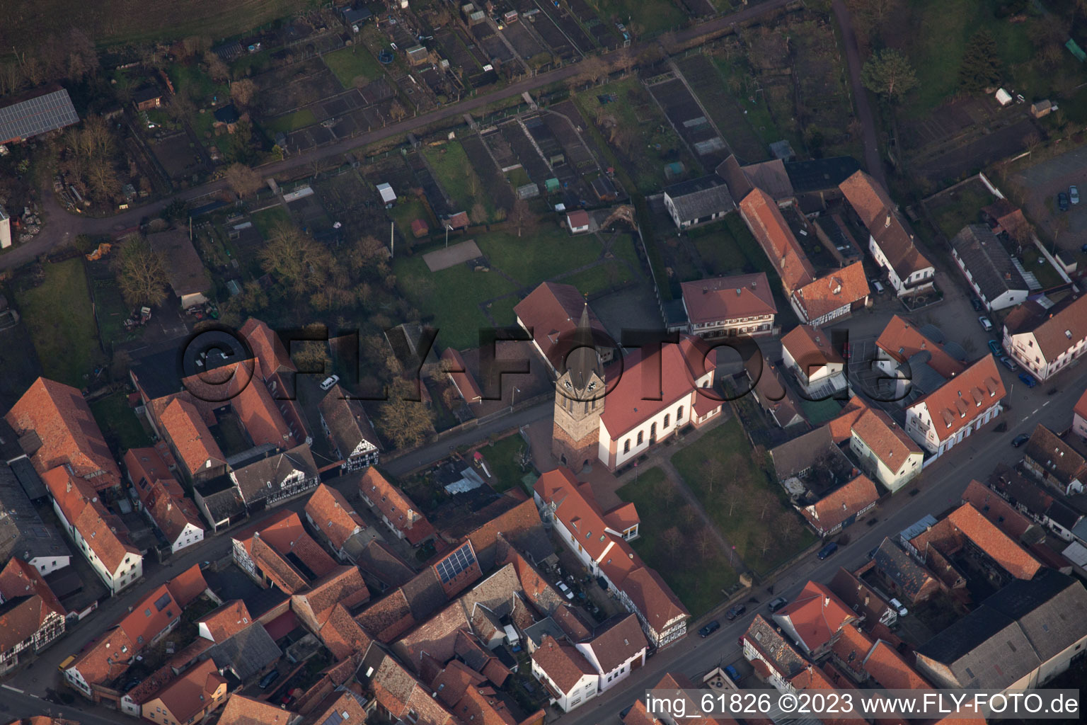Aerial photograpy of Steinweiler in the state Rhineland-Palatinate, Germany