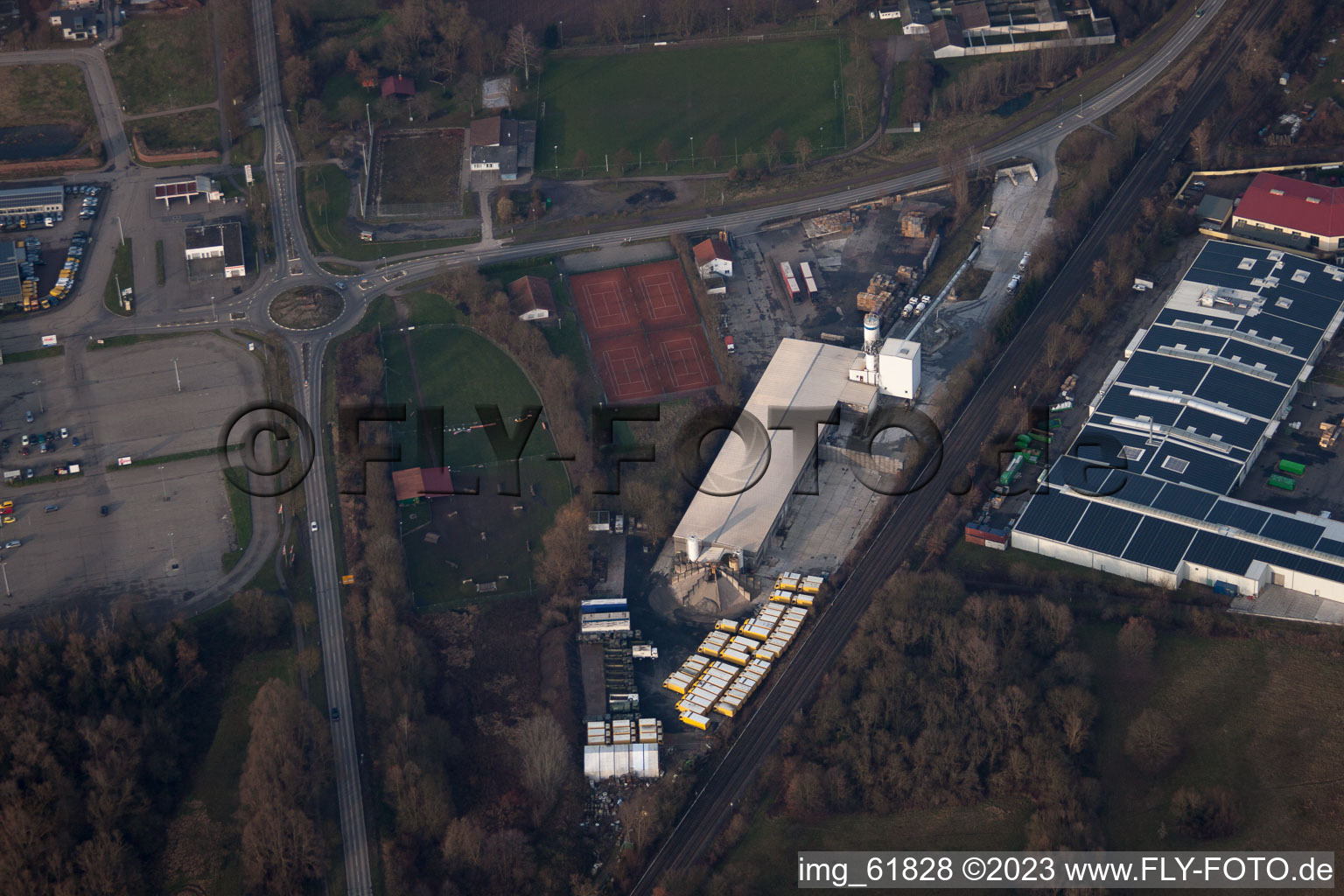 Industrial Estate in Rohrbach in the state Rhineland-Palatinate, Germany out of the air