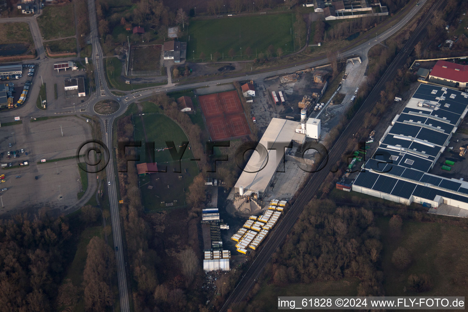 Commercial area in Rohrbach in the state Rhineland-Palatinate, Germany out of the air