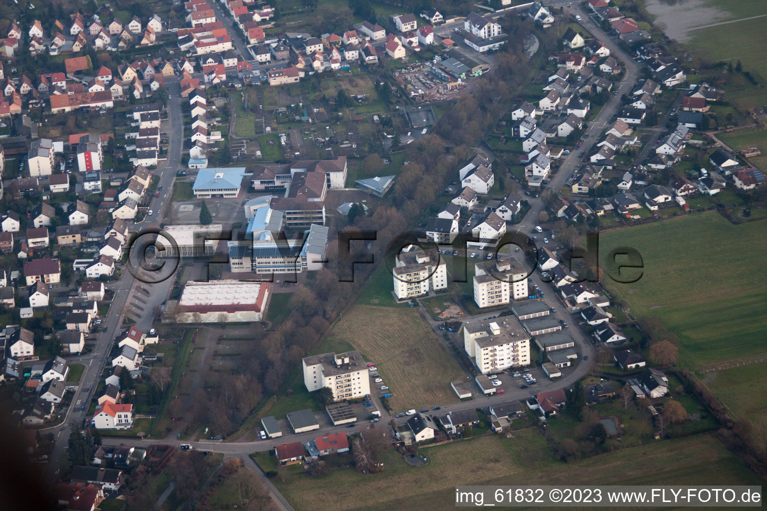 District Herxheim in Herxheim bei Landau in the state Rhineland-Palatinate, Germany from above