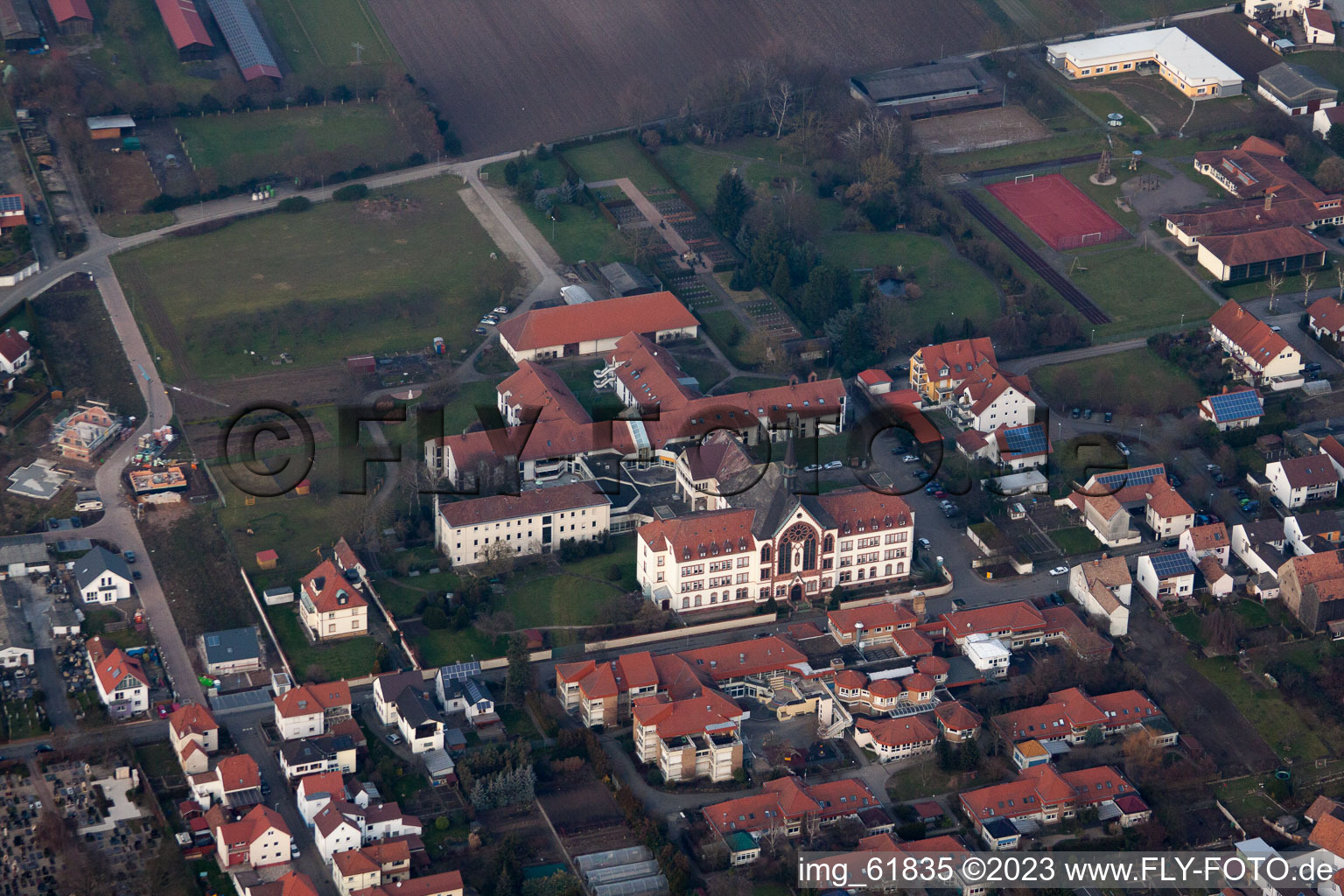 District Herxheim in Herxheim bei Landau/Pfalz in the state Rhineland-Palatinate, Germany from the plane