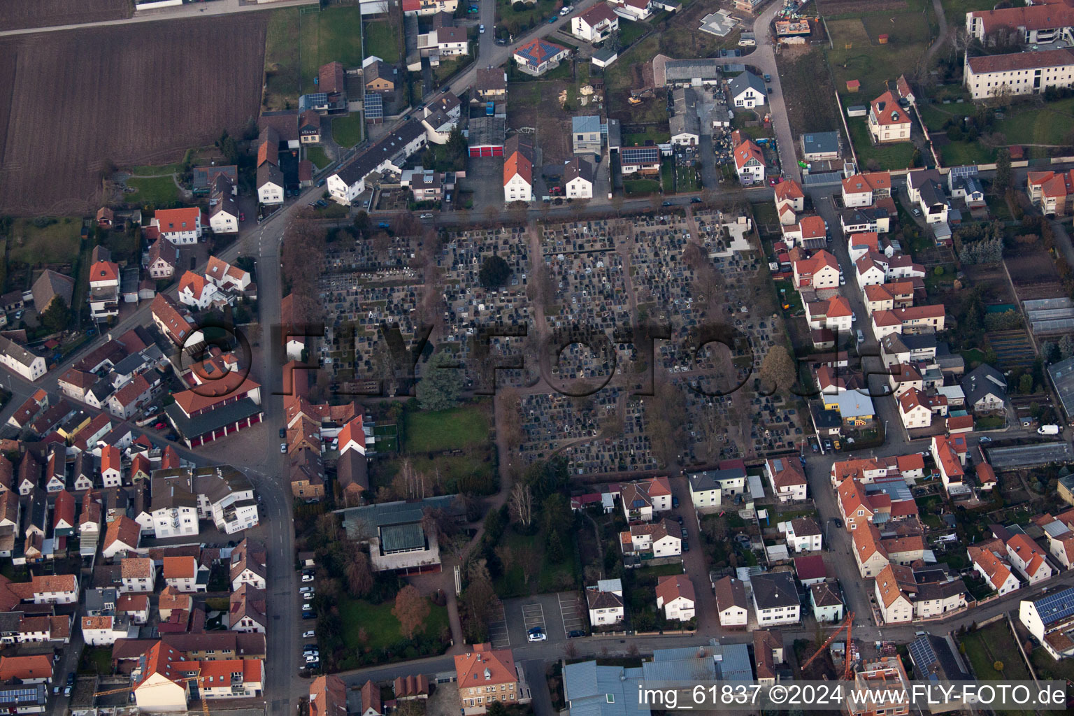 Bird's eye view of District Herxheim in Herxheim bei Landau in the state Rhineland-Palatinate, Germany