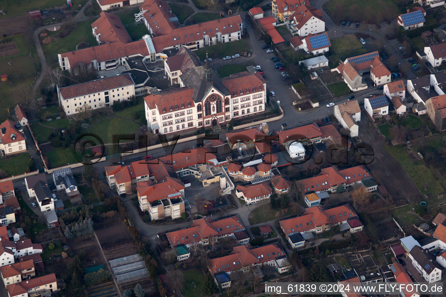 Drone recording of District Herxheim in Herxheim bei Landau in the state Rhineland-Palatinate, Germany