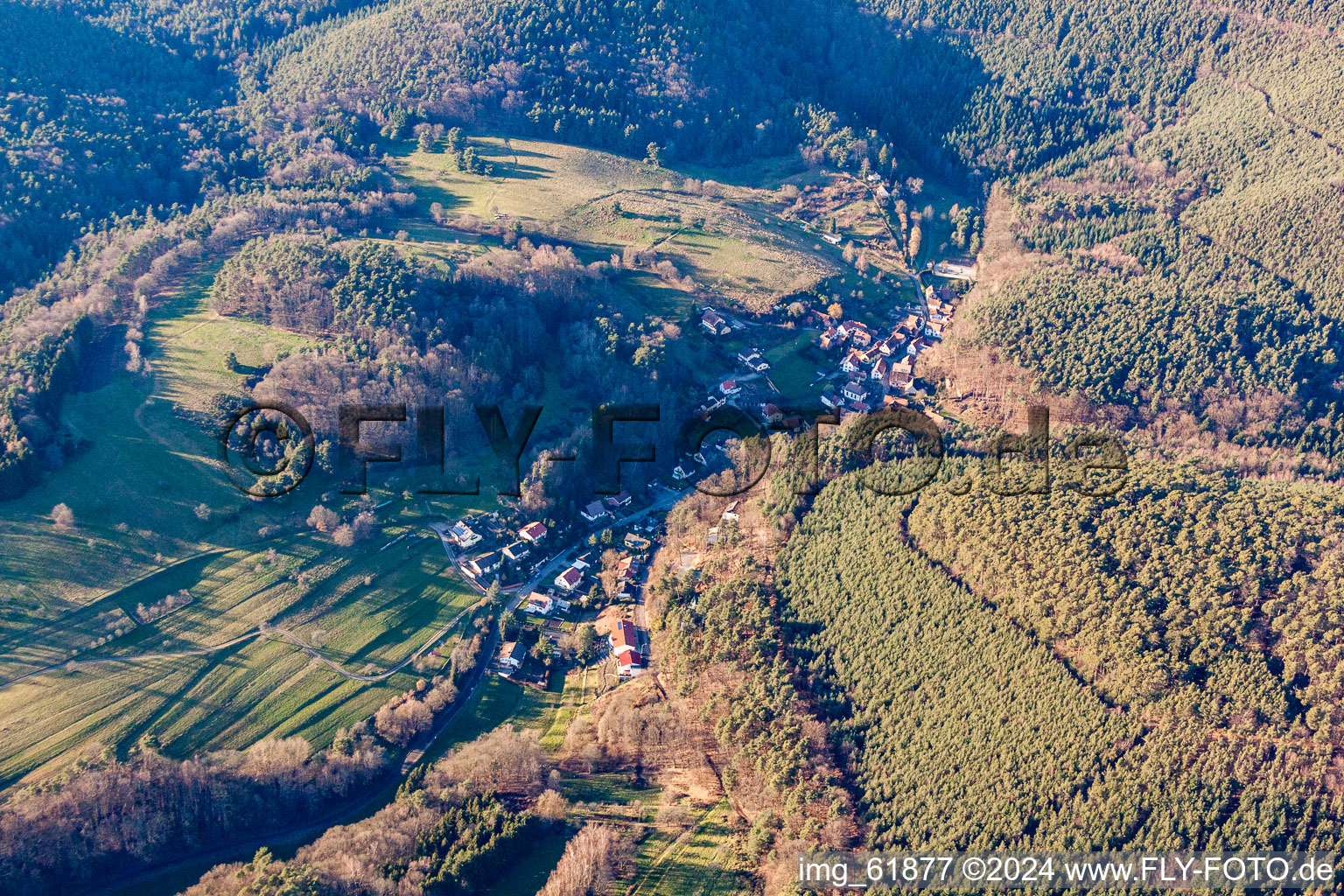 Oblique view of Blankenborn in the state Rhineland-Palatinate, Germany