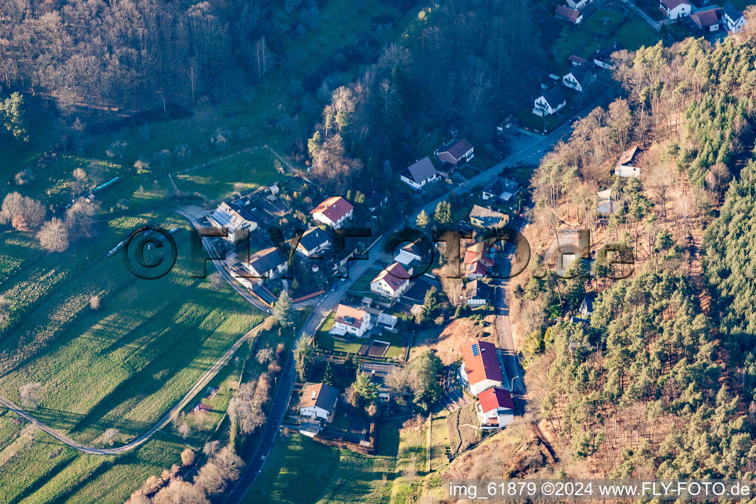 District Blankenborn in Bad Bergzabern in the state Rhineland-Palatinate, Germany seen from a drone