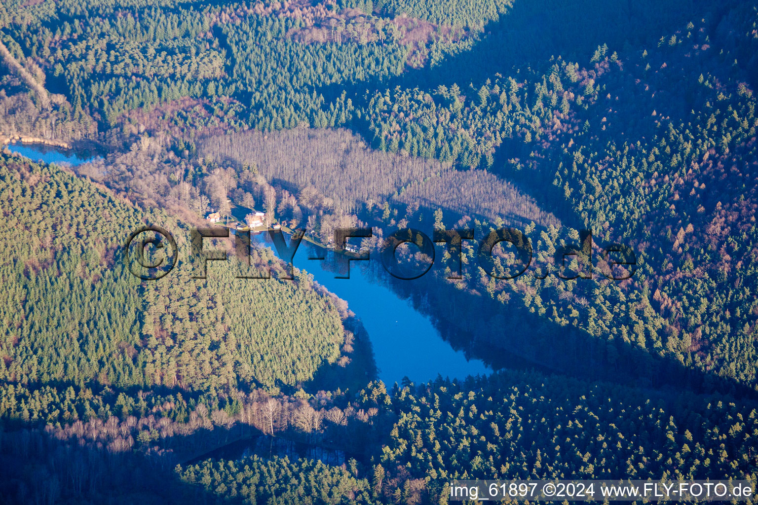 Niederschlettenbach in the state Rhineland-Palatinate, Germany from the plane