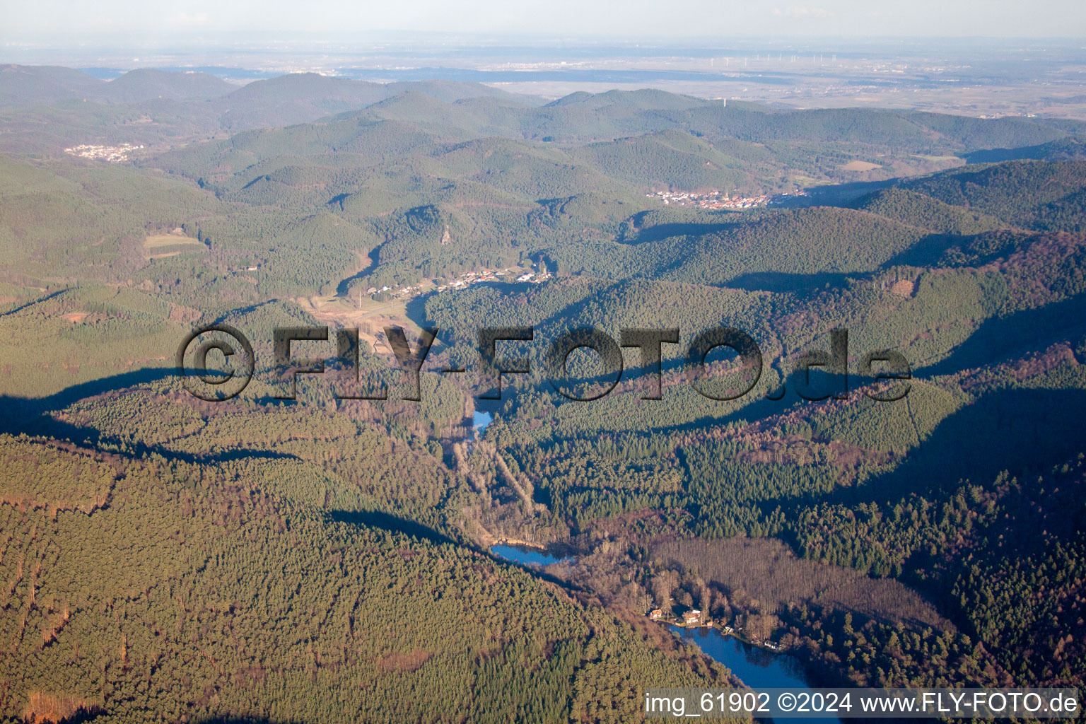 Niederschlettenbach in the state Rhineland-Palatinate, Germany viewn from the air