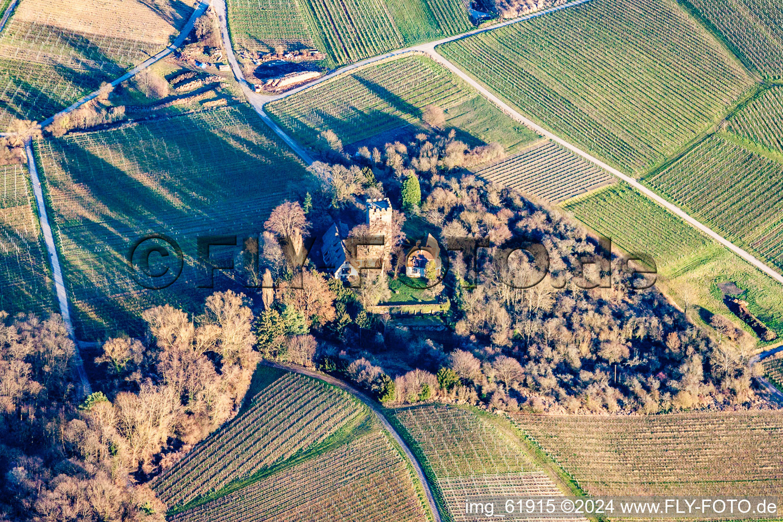 Buildings and parks at the mansion of the farmhouse in Wissembourg in Grand Est, France