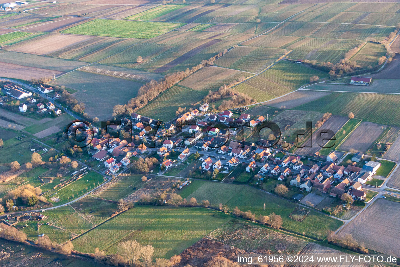 Hergersweiler in the state Rhineland-Palatinate, Germany from the plane