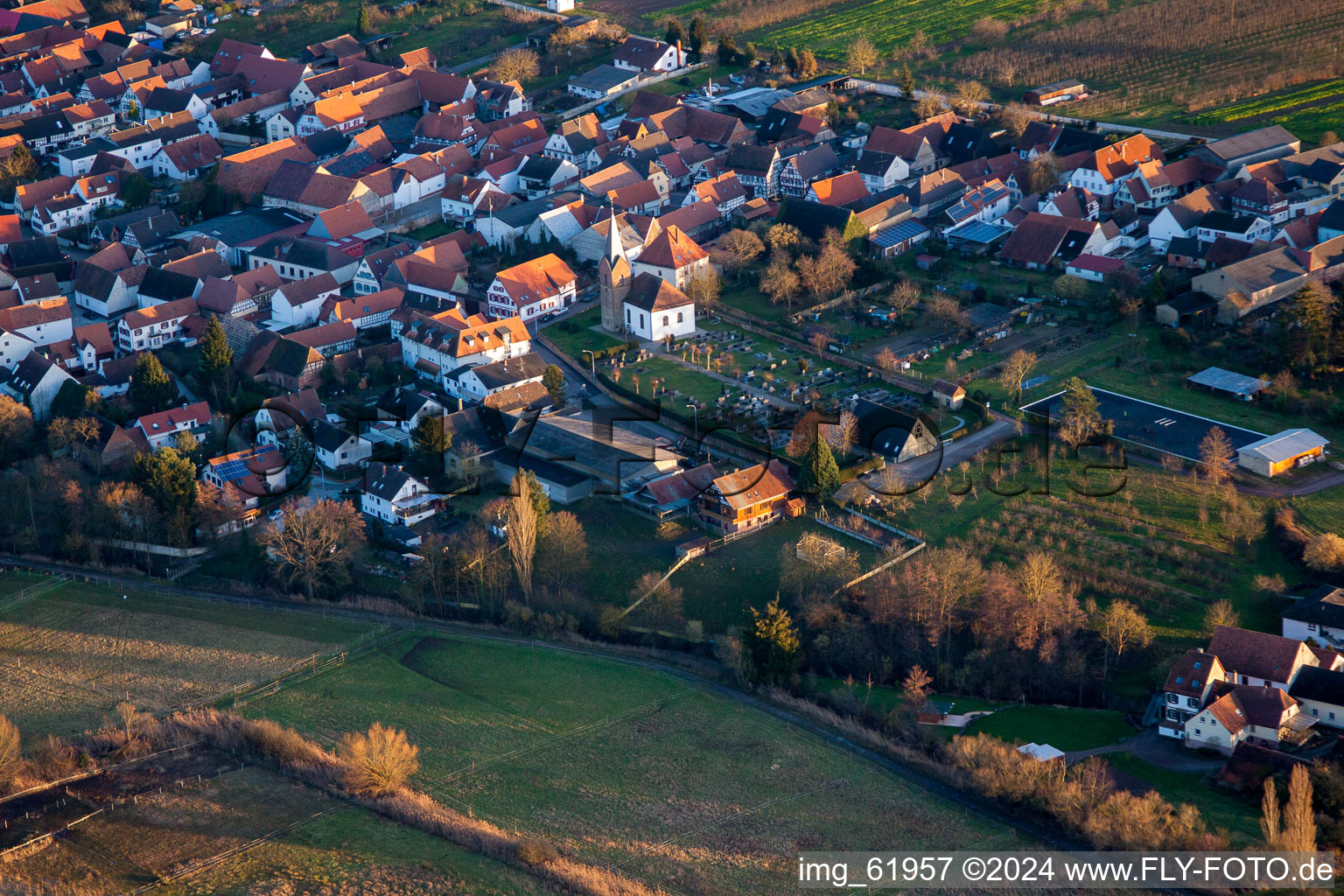 Winden in the state Rhineland-Palatinate, Germany seen from a drone