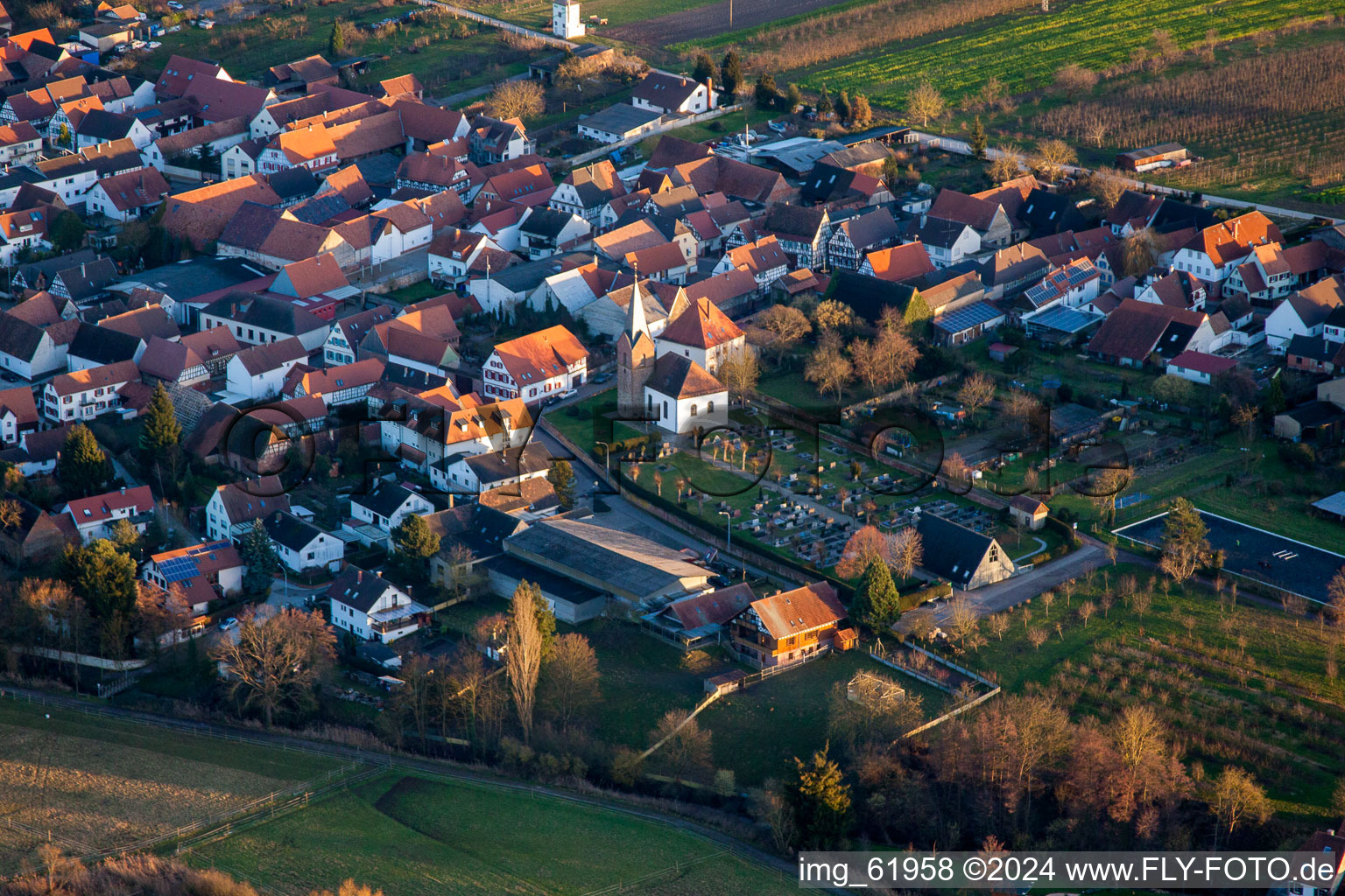 Aerial view of Winden in the state Rhineland-Palatinate, Germany