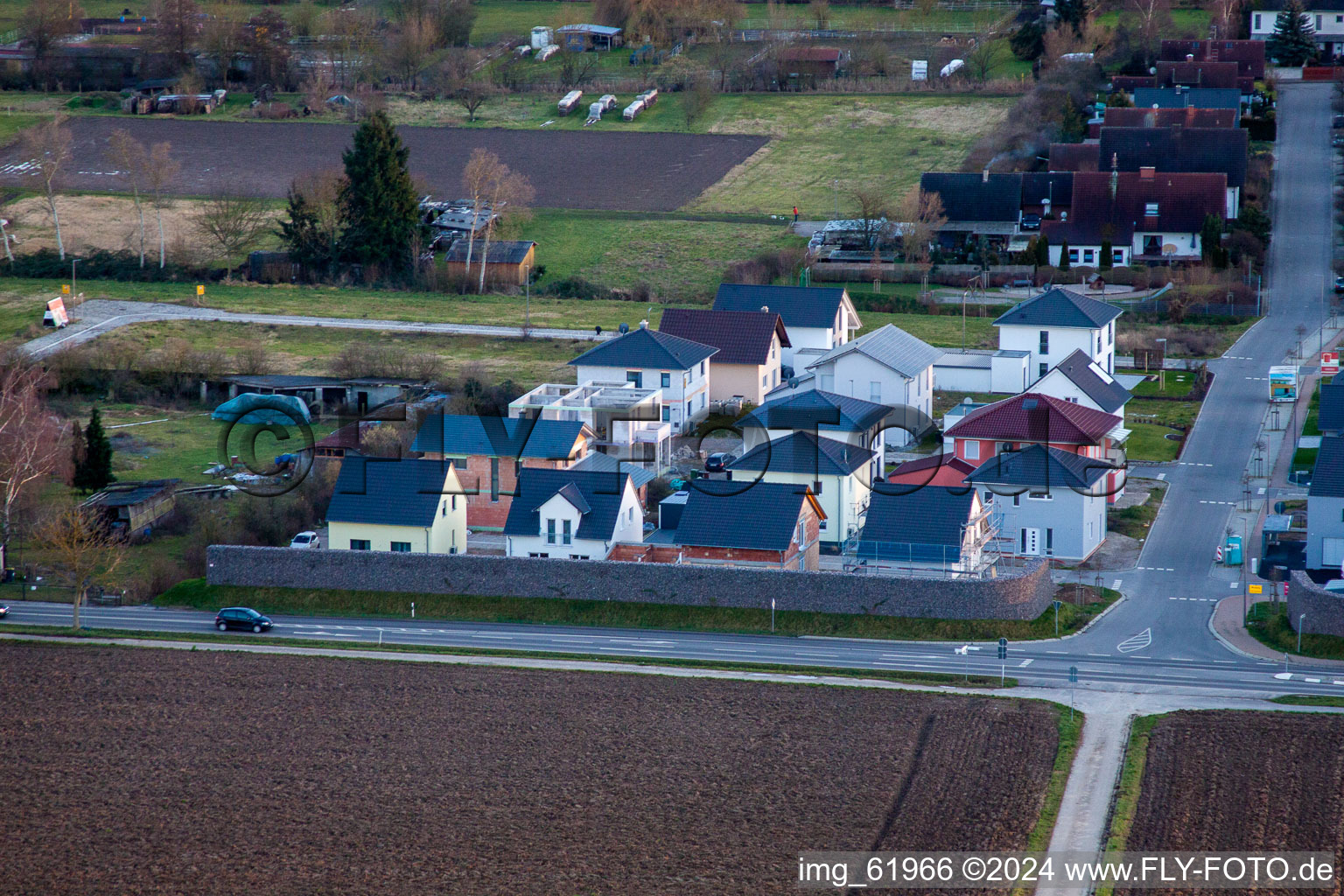 Minfeld in the state Rhineland-Palatinate, Germany from above