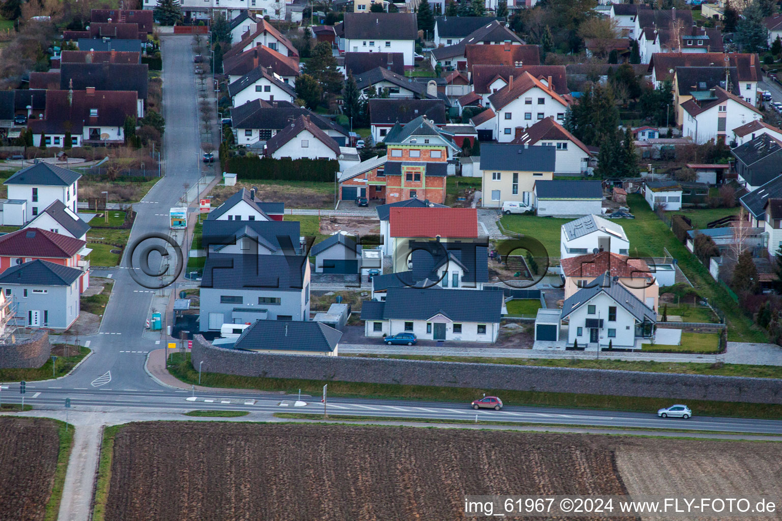 Minfeld in the state Rhineland-Palatinate, Germany out of the air