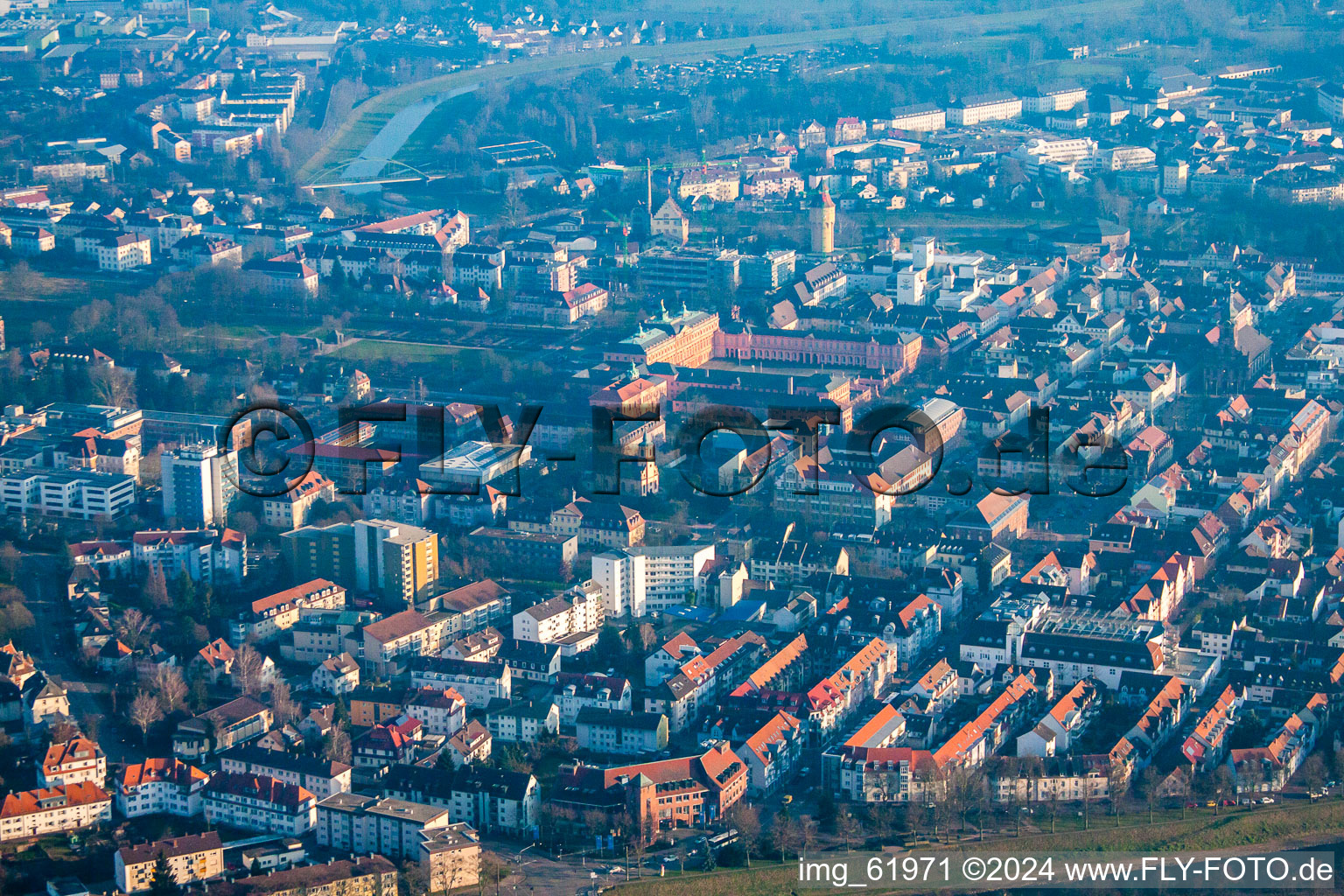 From the west in Rastatt in the state Baden-Wuerttemberg, Germany