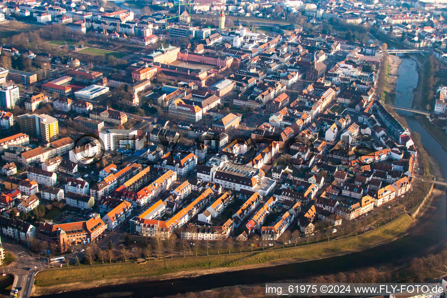 Aerial view of Engelstr in Rastatt in the state Baden-Wuerttemberg, Germany