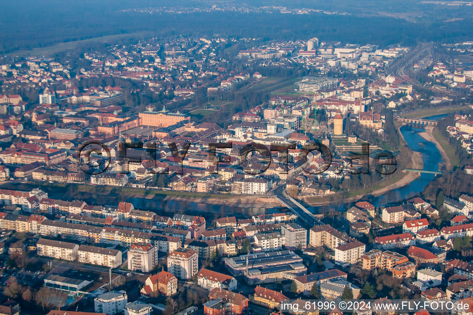 Riparian zones on the course of the river of Murg in the district Rastatt-Innenstadt in Rastatt in the state Baden-Wurttemberg