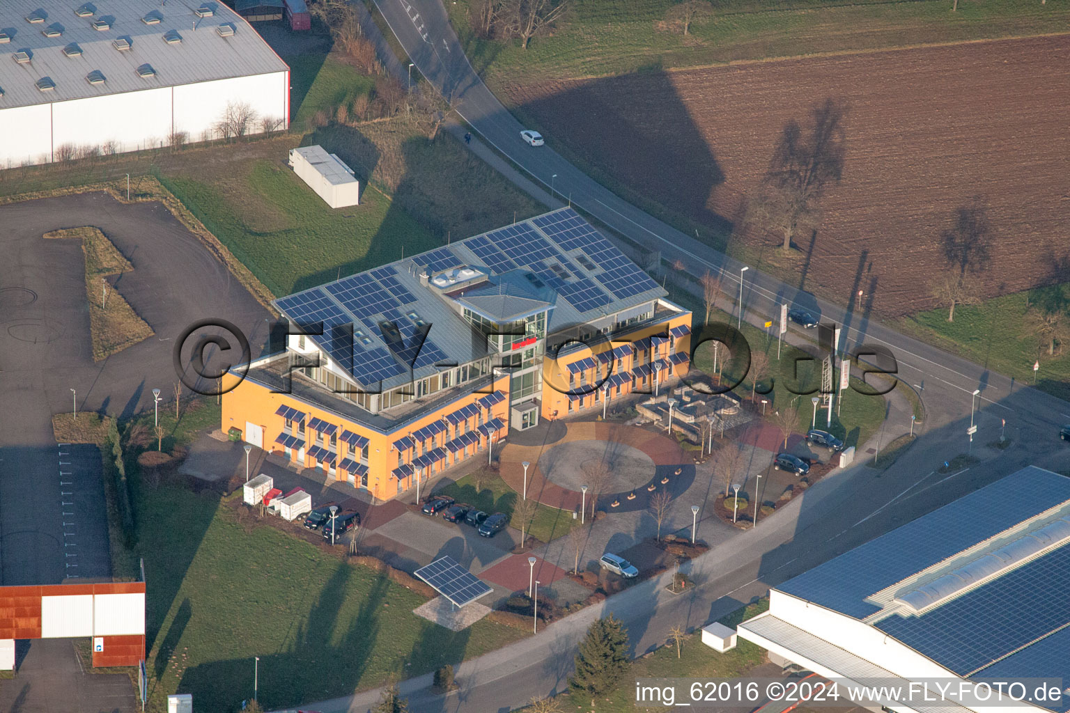 Industrial estate and company settlement on Murg in Kuppenheim in the state Baden-Wurttemberg, Germany