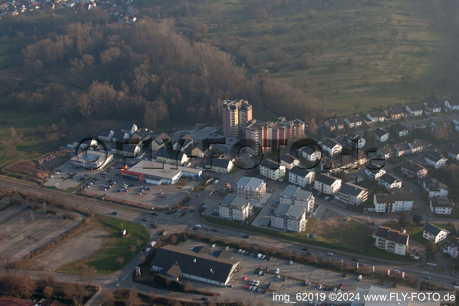 Kuppenheim in the state Baden-Wuerttemberg, Germany viewn from the air