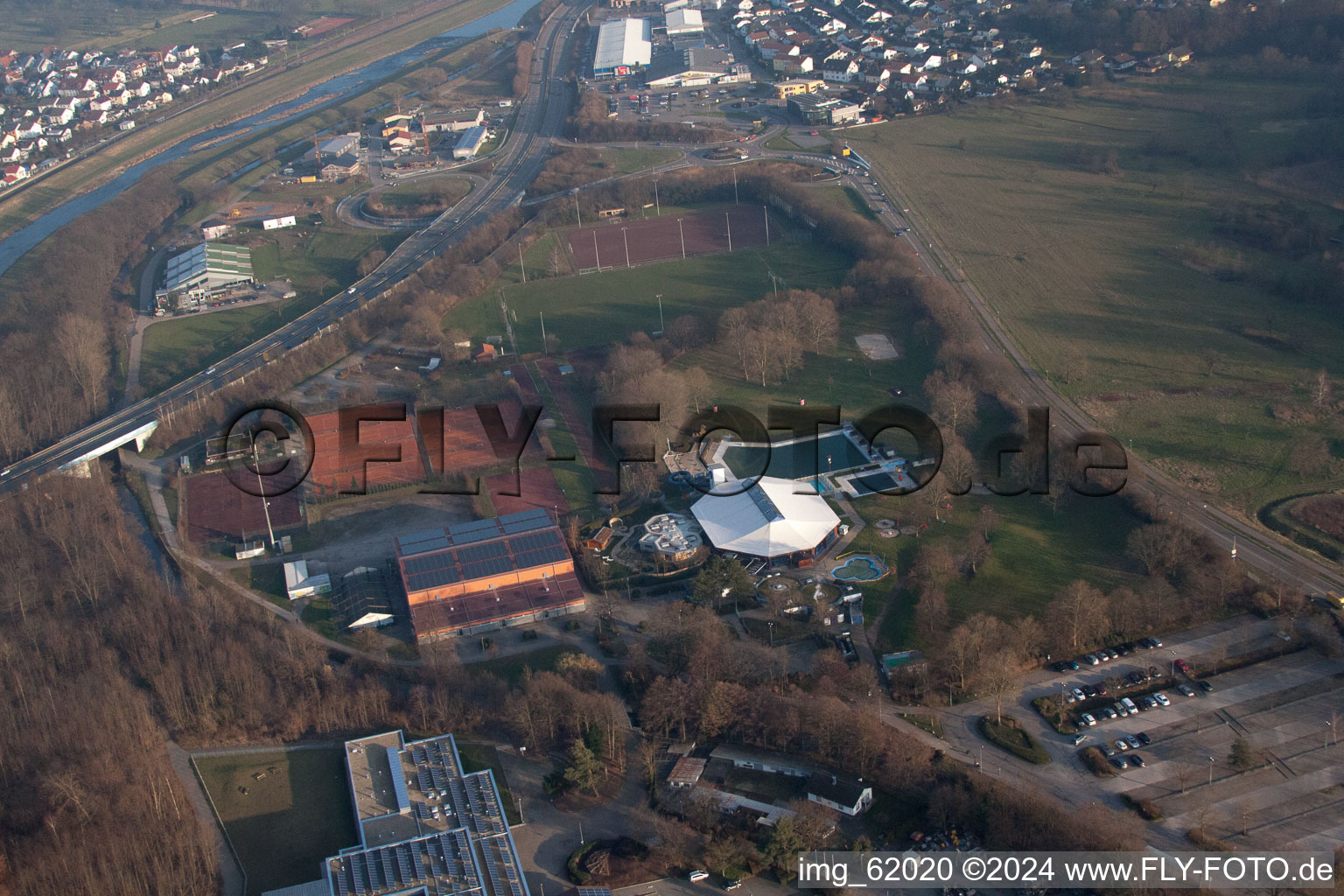 Drone recording of Kuppenheim in the state Baden-Wuerttemberg, Germany