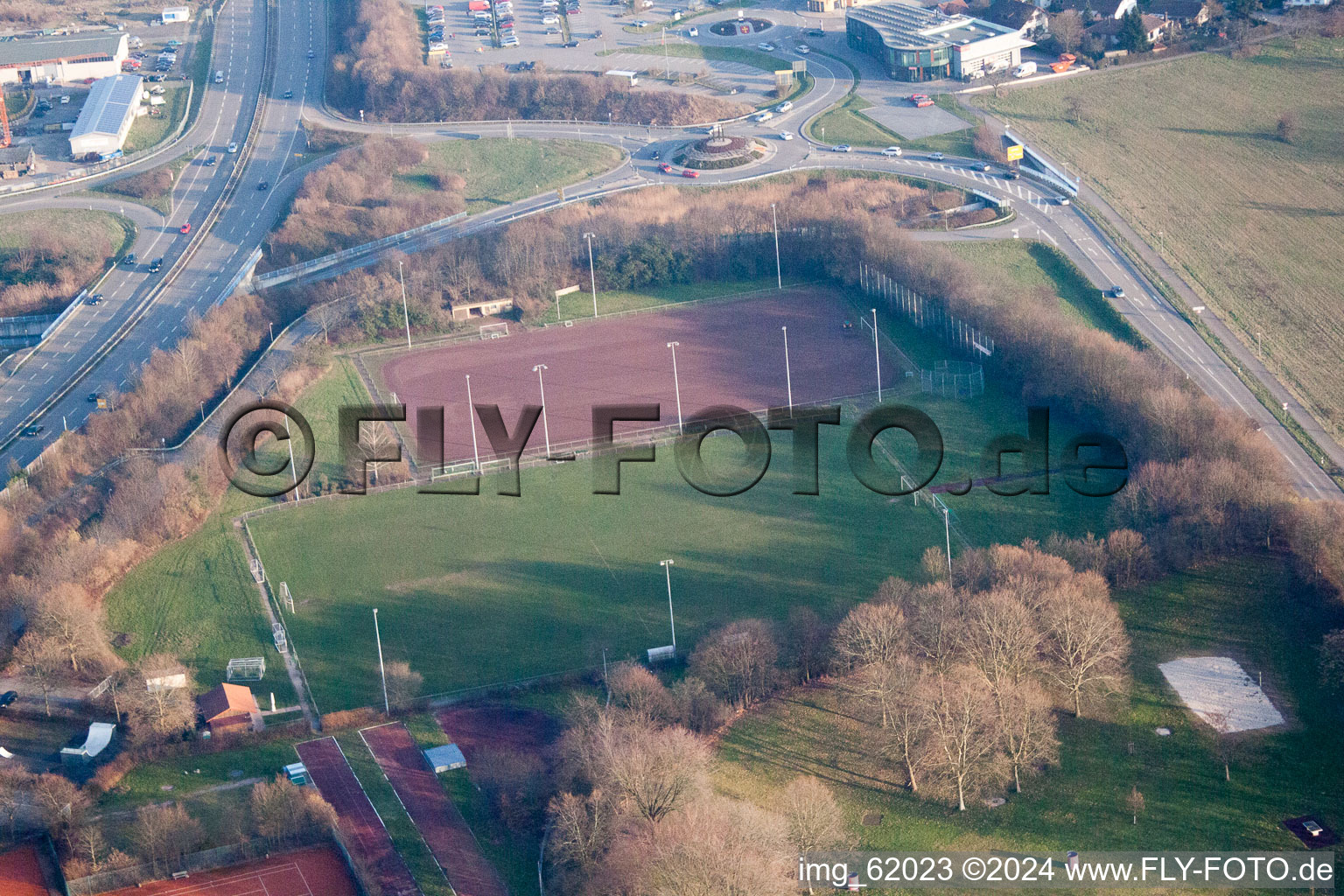 Kuppenheim in the state Baden-Wuerttemberg, Germany from a drone