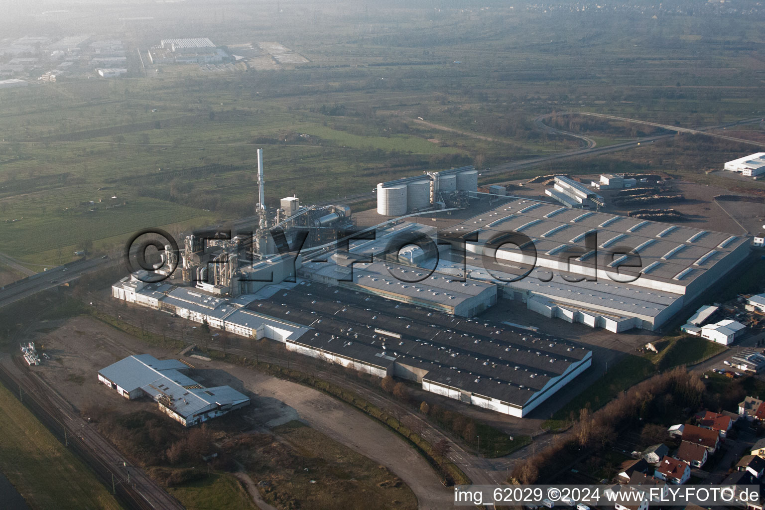 Technical facilities in the industrial area Spanplattenwerk in Bischweier in the state Baden-Wurttemberg