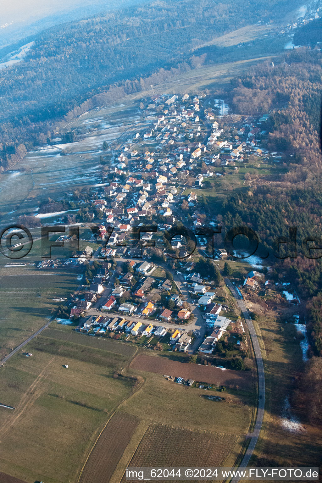 Aerial photograpy of From the northwest in the district Freiolsheim in Gaggenau in the state Baden-Wuerttemberg, Germany